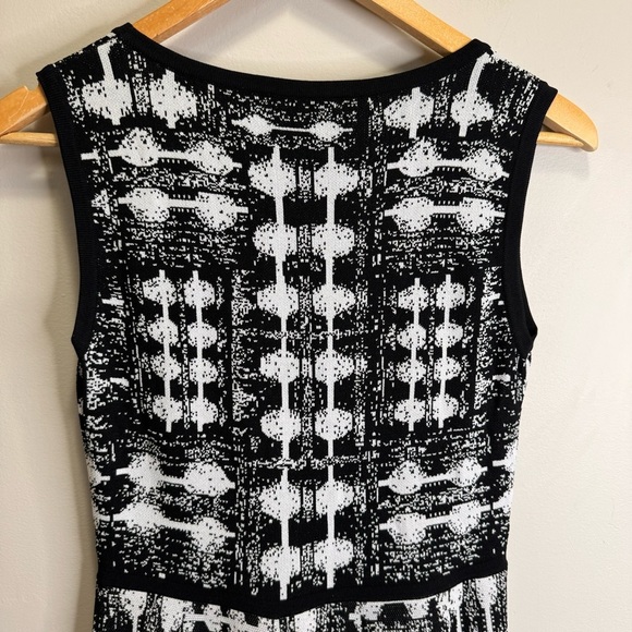 Carmen Marc Valvo Scoop Neck Graphic Print Fit & Flare Dress Size Small - Picture 7 of 9